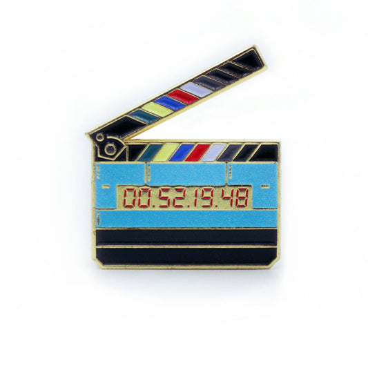 Glow in the Dark Movie Slate Clapper Enamel Pin