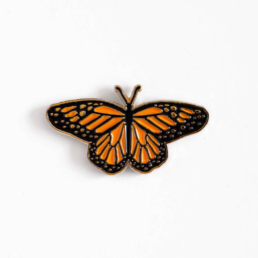 Monarch Butterfly Enamel Pin - Metallic Gold