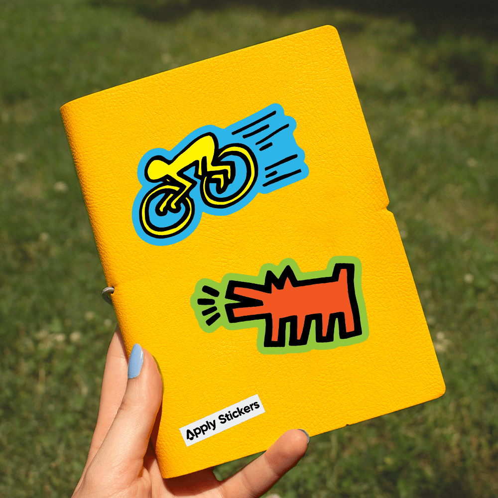 Barking Pop Shop Dog By Keith Haring - Die-Cut Sticker
