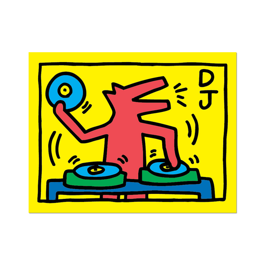 DJ Dog By Keith Haring - Die-Cut Sticker