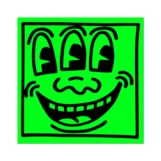 3-Eyed Face By Keith Haring - Die-Cut Sticker
