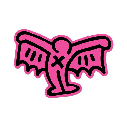 Pink Pop Shop Devil By Keith Haring - Die-Cut Sticker