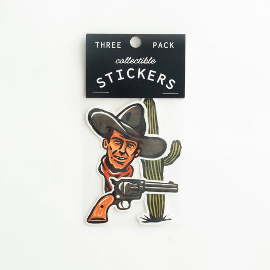 Old West Cowboy Vinyl Sticker Three-Pack - Western Theme