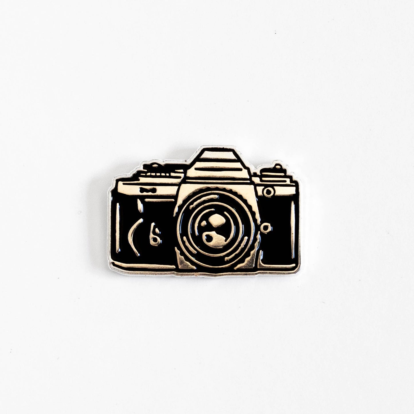 Film Camera Enamel Pin - Metallic Silver