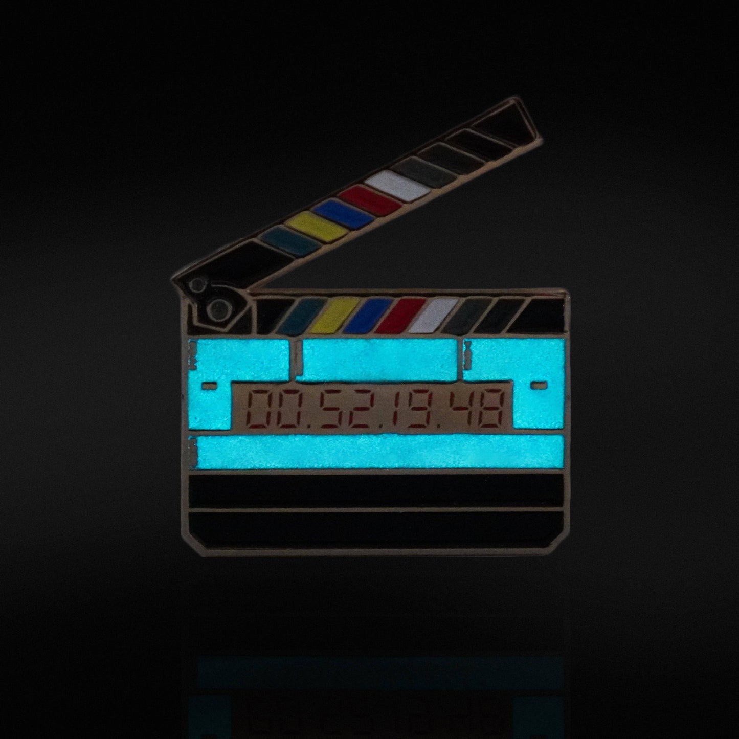Glow in the Dark Movie Slate Clapper Enamel Pin