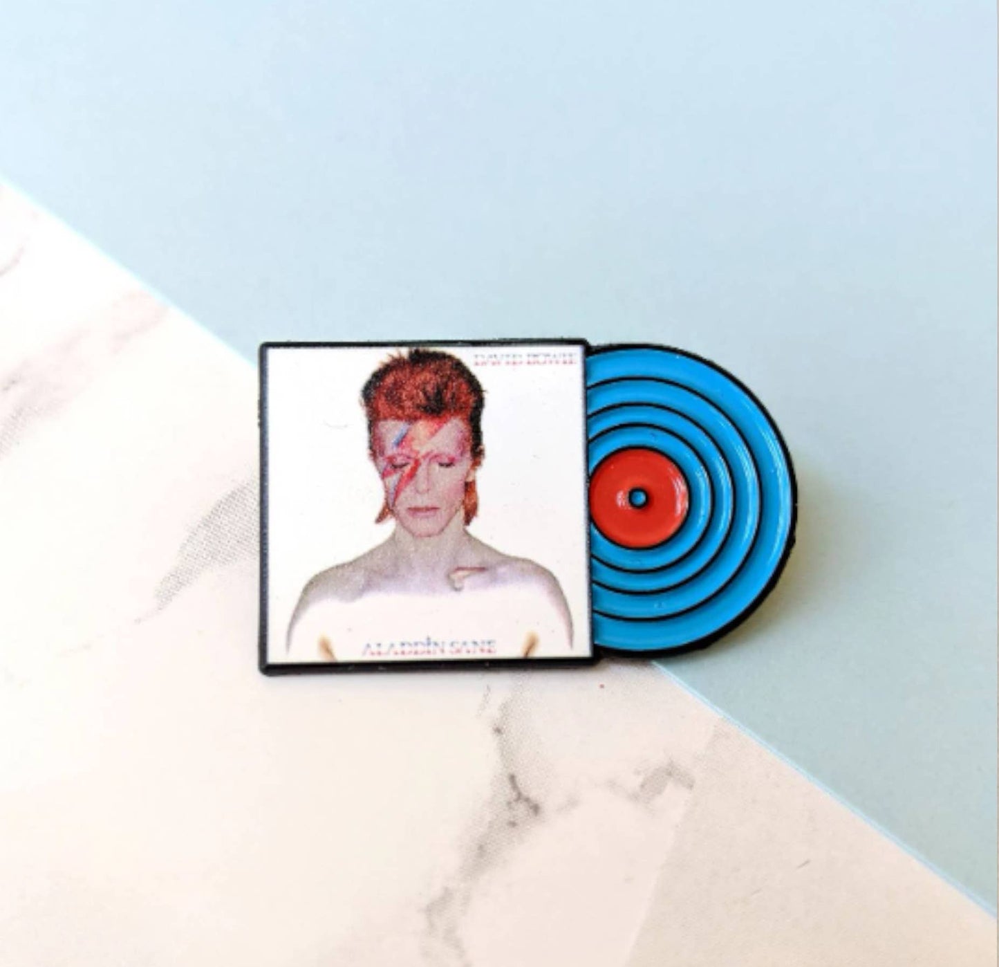 Bowie Aladdin Sane Record Album Cover Vinyl  Enamel Pin
