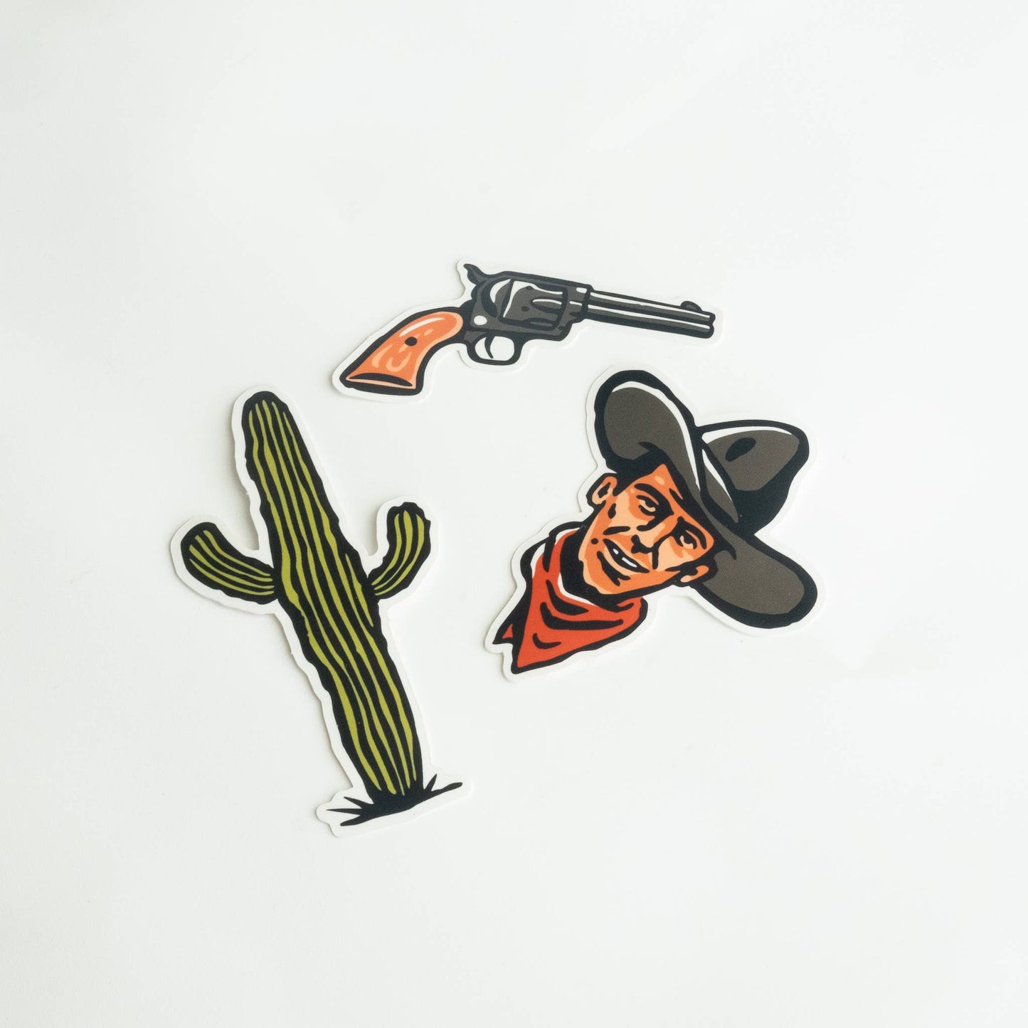 Old West Cowboy Vinyl Sticker Three-Pack - Western Theme