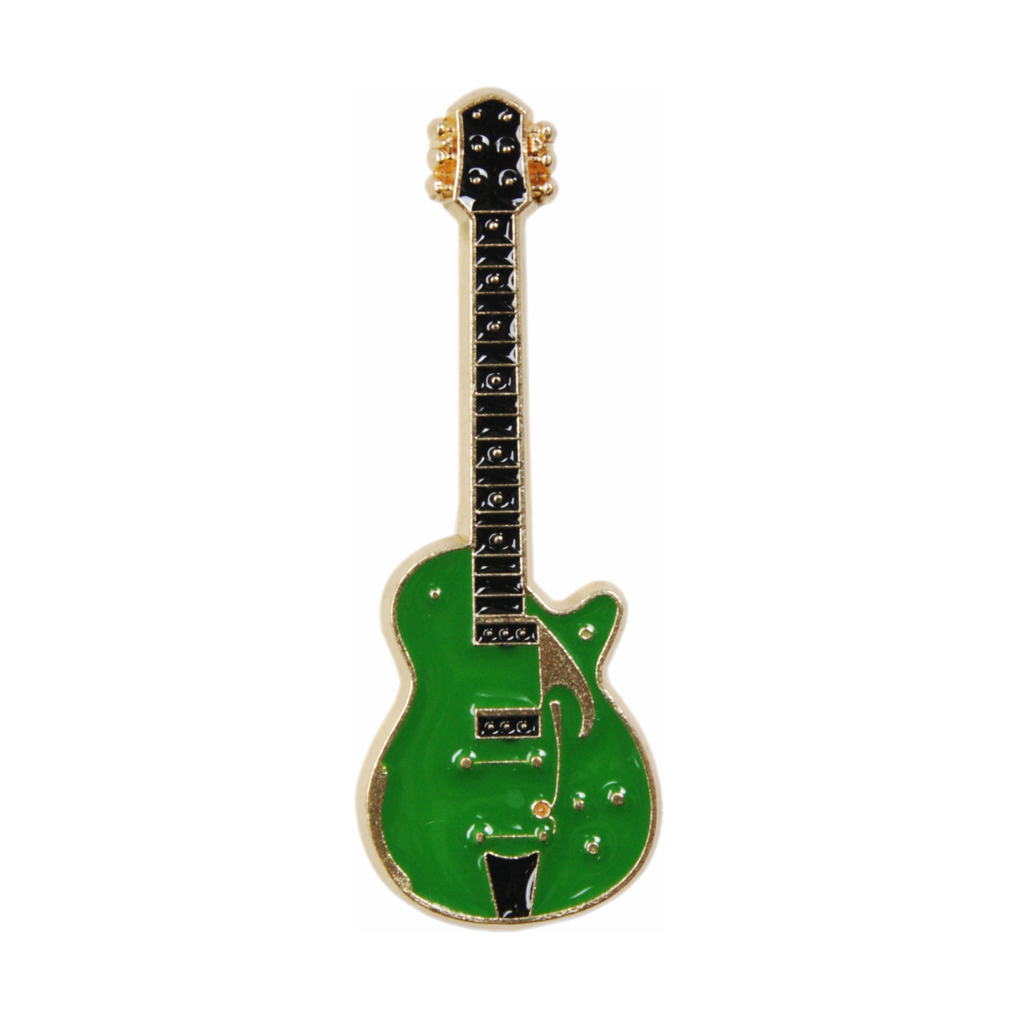 Guitar - Green, Gold And Black - Enamel Pin