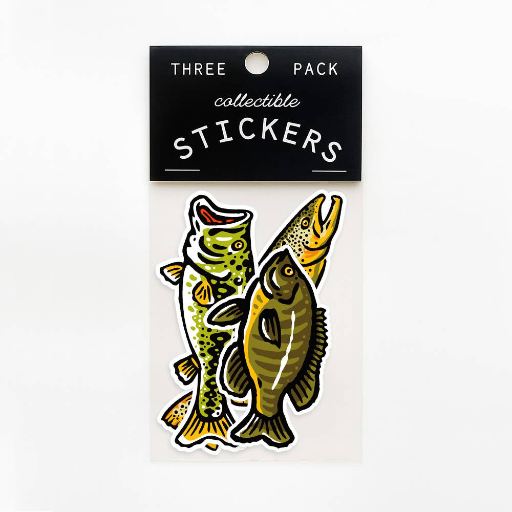 Freshwater Fish Vinyl Stickers - Three Pack