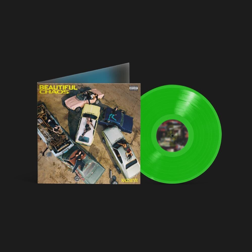 the album cover for KATSEYE - Beautiful Chaos [Neon Lime 12inch EP]