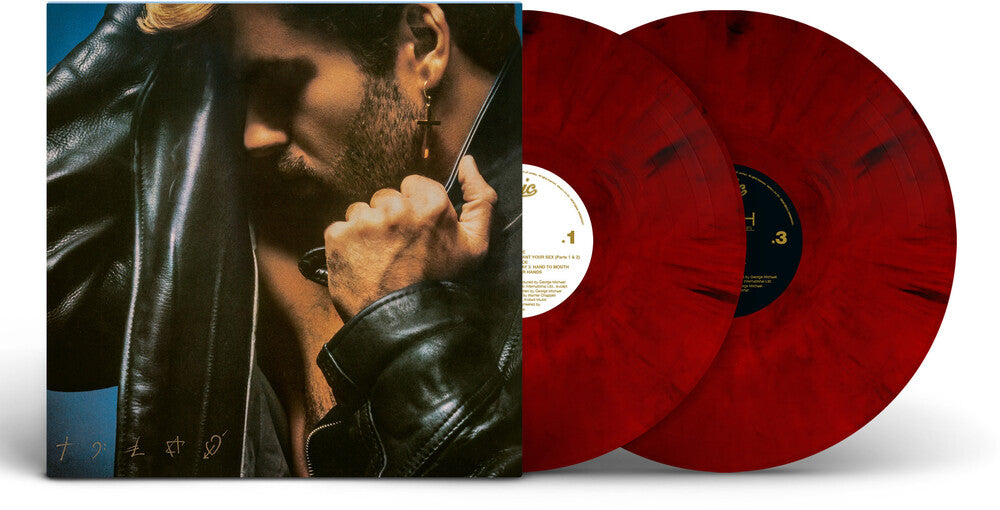 the album cover for George Michael - Faith [Red Marble]
