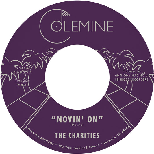 the album cover for Charities - Movin' On / I'm Still Learning How [Colored Vinyl] (Slv)