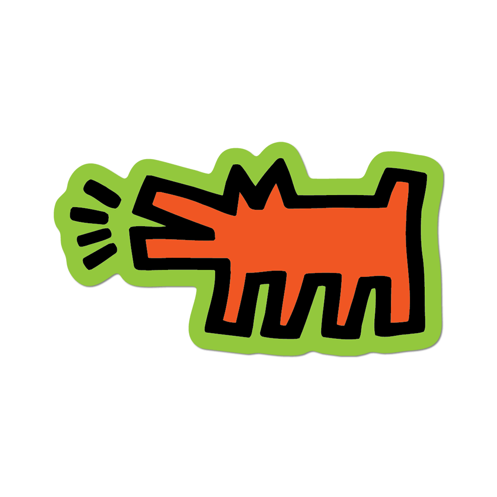 Barking Pop Shop Dog By Keith Haring - Die-Cut Sticker