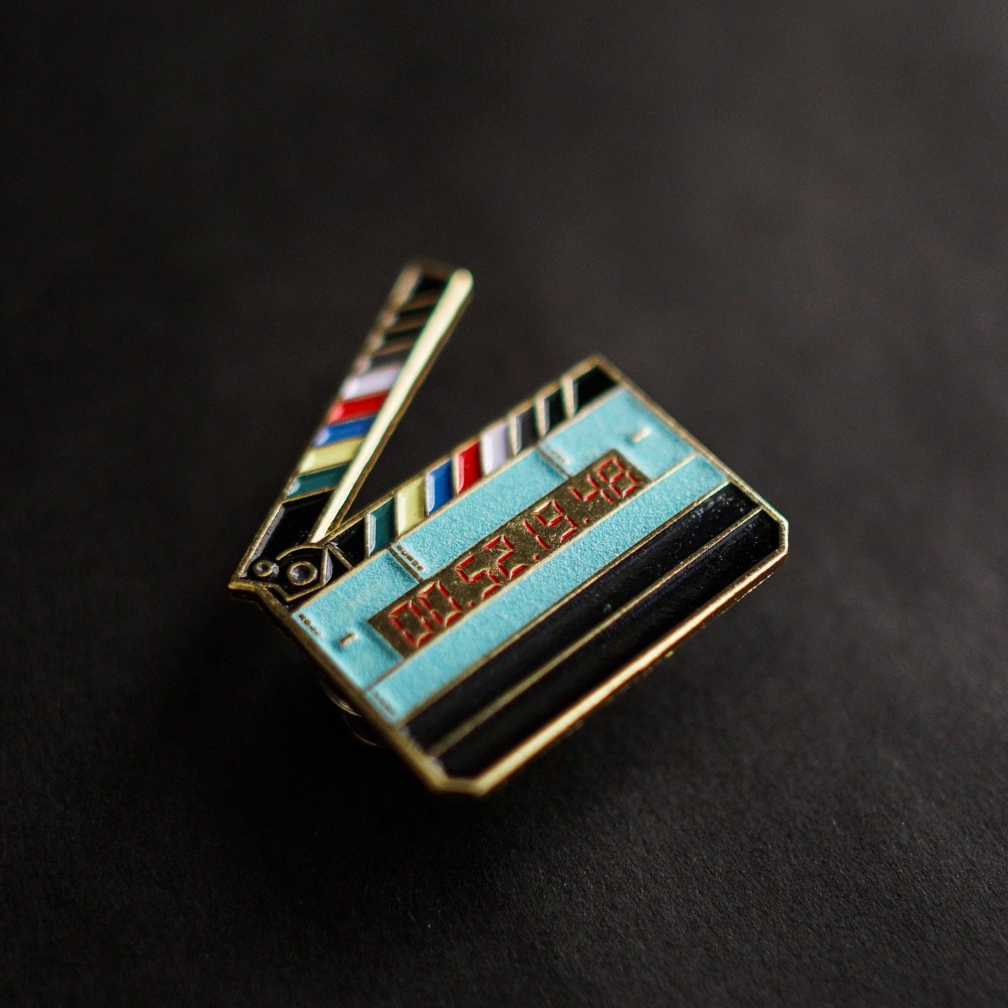 Glow in the Dark Movie Slate Clapper Enamel Pin
