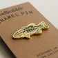 Smallmouth Bass - Metallic Gold Enamel Pin