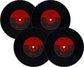 Vinyl Record Shaped No Slip Silicone - Coaster - Pack Of 4