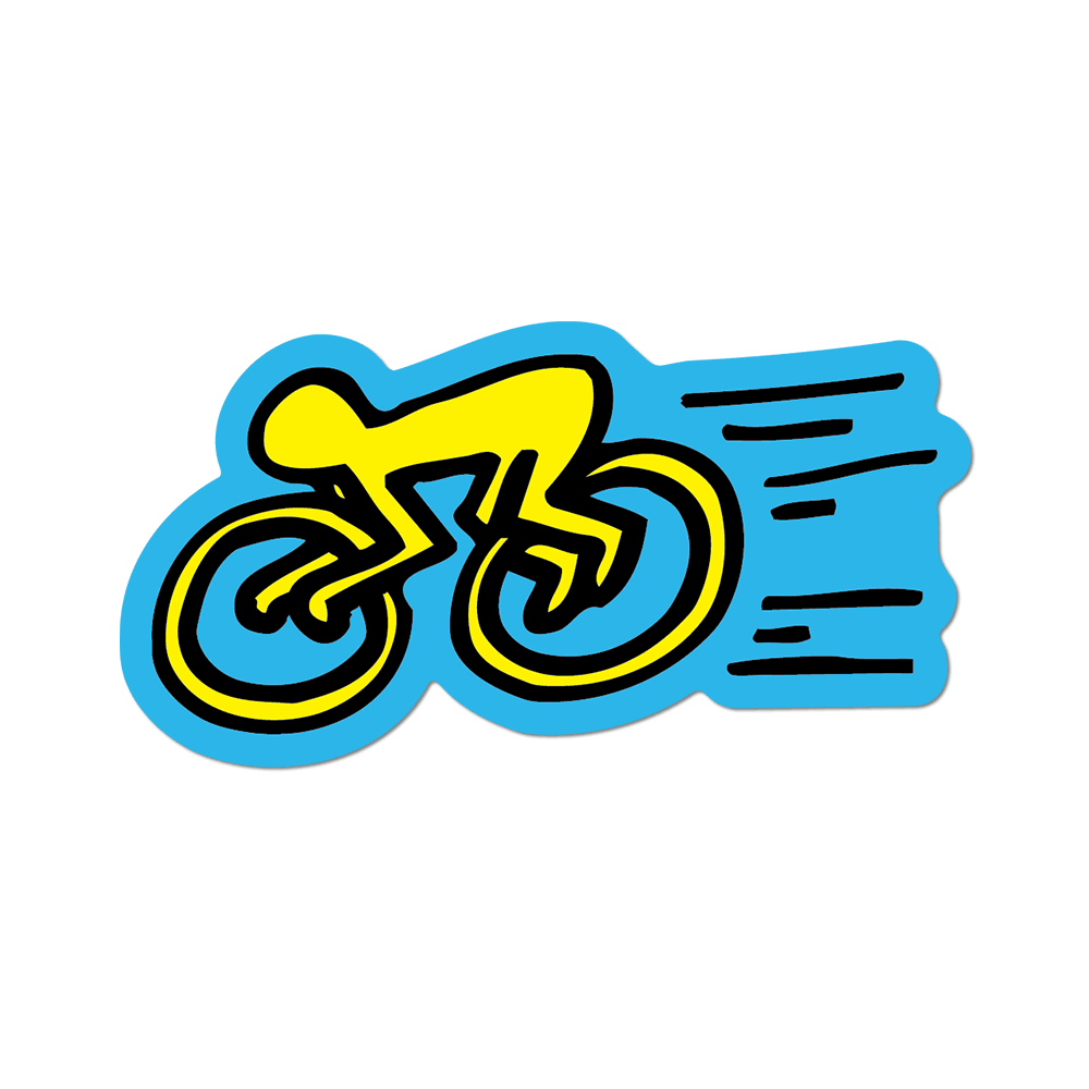 Cyclist By Keith Haring - Die-Cut Sticker