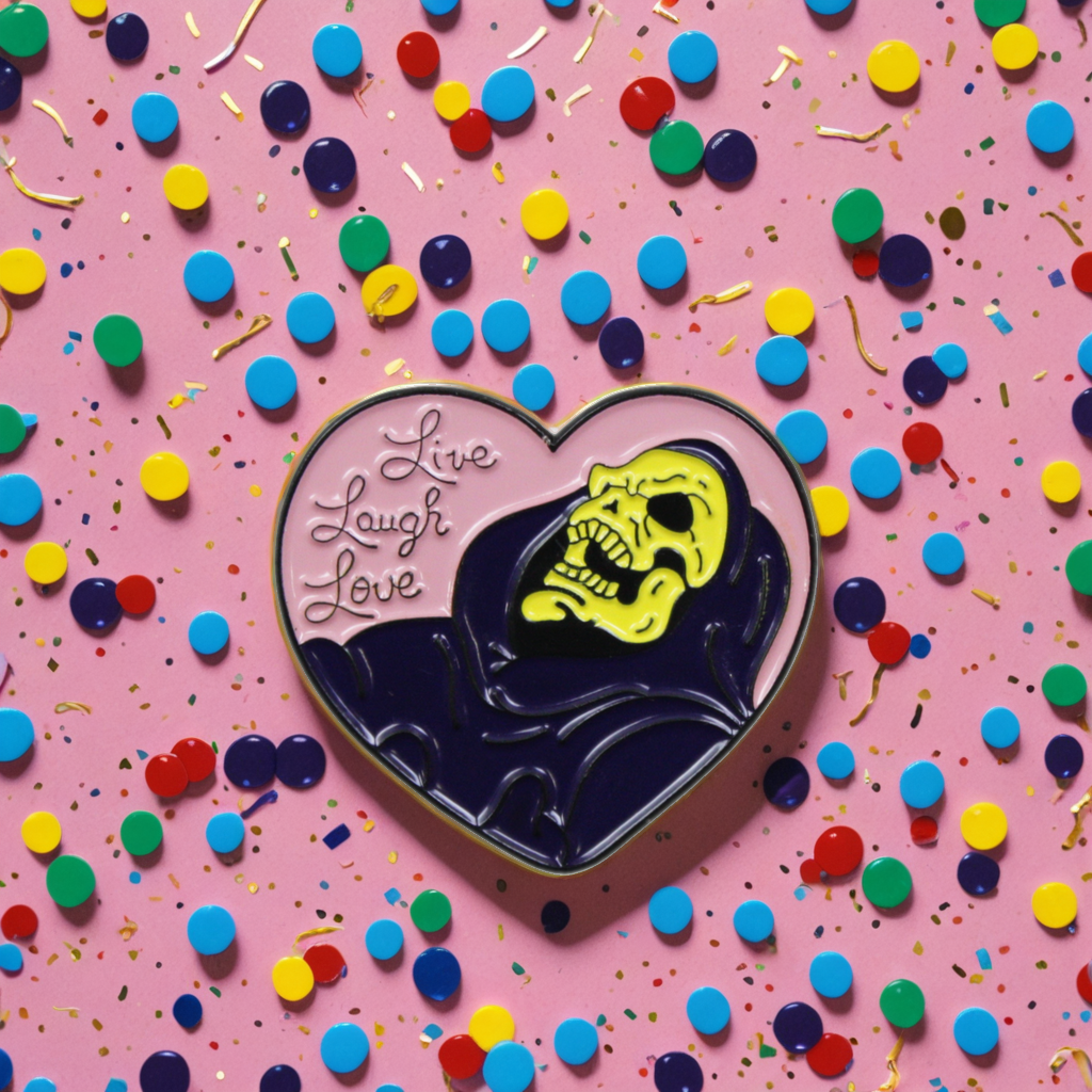 "Live Laugh Love" - Skeleton In Purple Robe - Enamel Pin