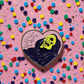 "Live Laugh Love" - Skeleton In Purple Robe - Enamel Pin