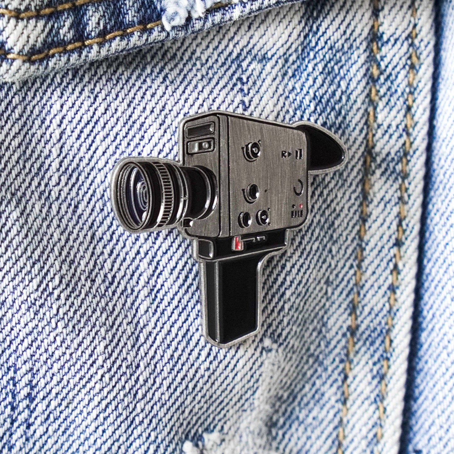 Retro Super 8 Camera Enamel Pin