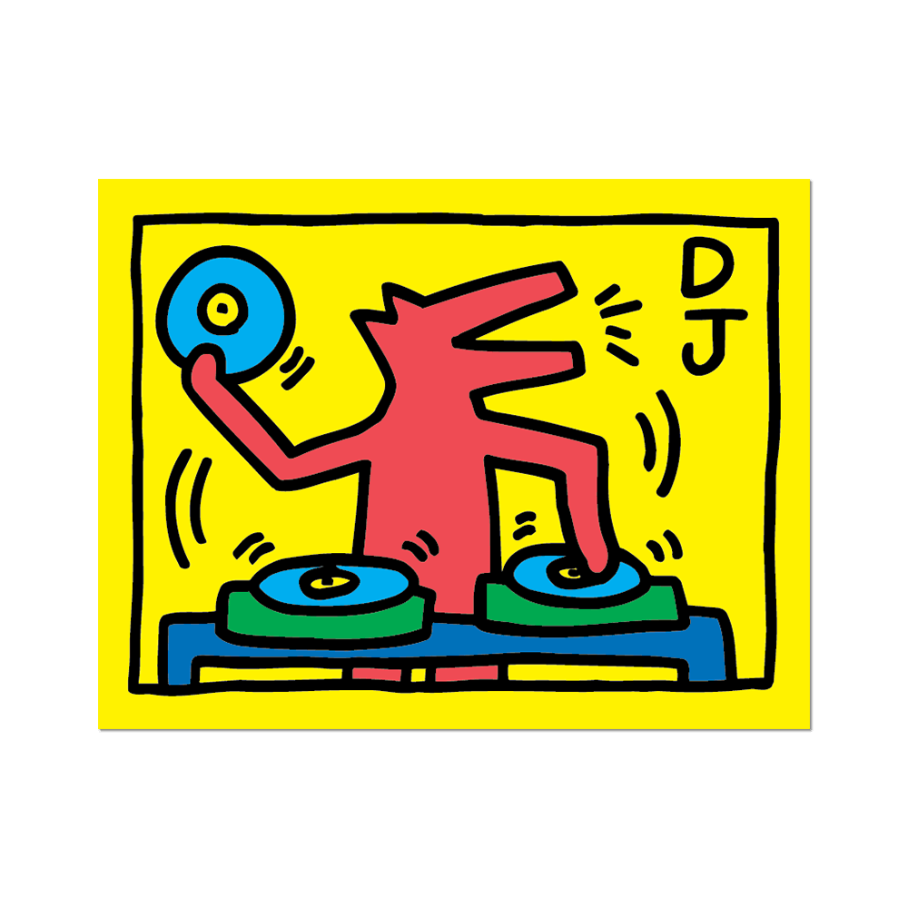 DJ Dog By Keith Haring - Die-Cut Sticker
