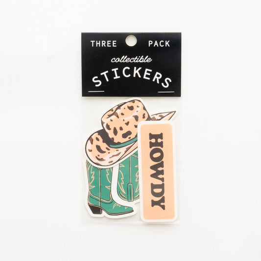 Howdy Vinyl Sticker Three-Pack - Cowgirl Theme