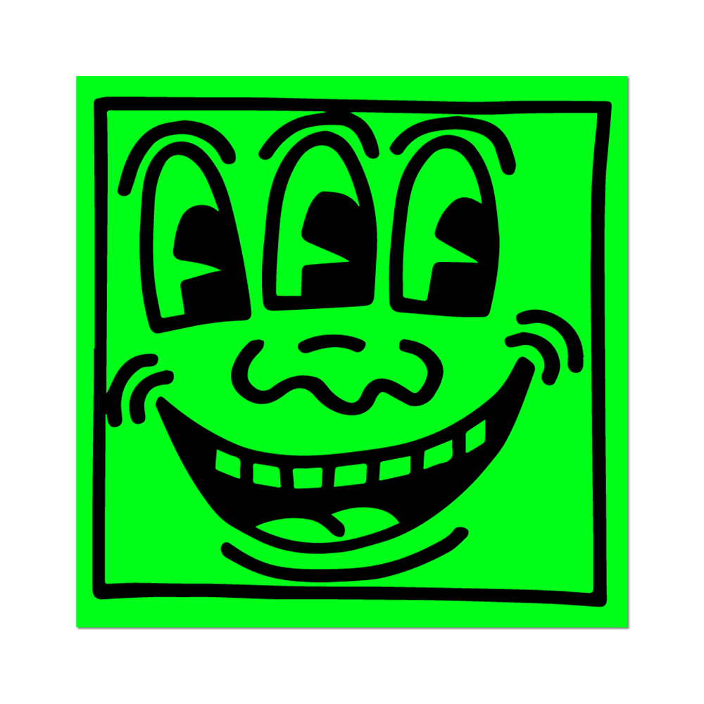 3-Eyed Face By Keith Haring - Die-Cut Sticker