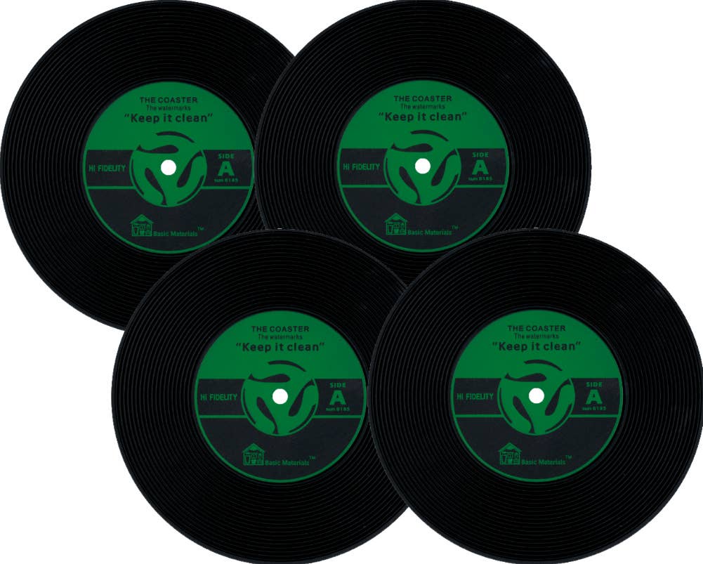 Vinyl Record Shaped No Slip Silicone - Coaster - Pack Of 4