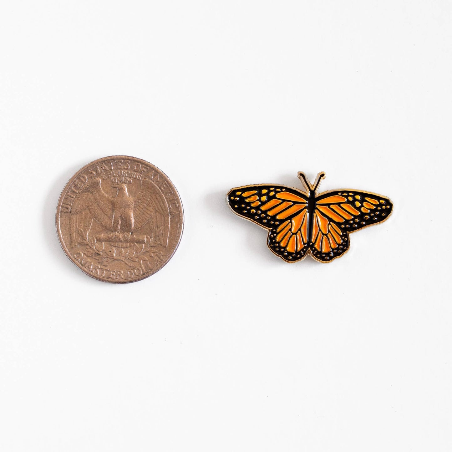 Monarch Butterfly Enamel Pin - Metallic Gold