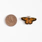 Monarch Butterfly Enamel Pin - Metallic Gold