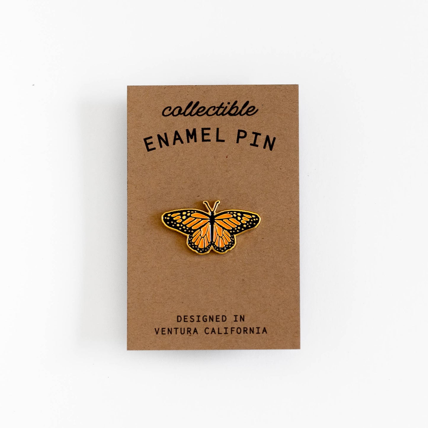 Monarch Butterfly Enamel Pin - Metallic Gold