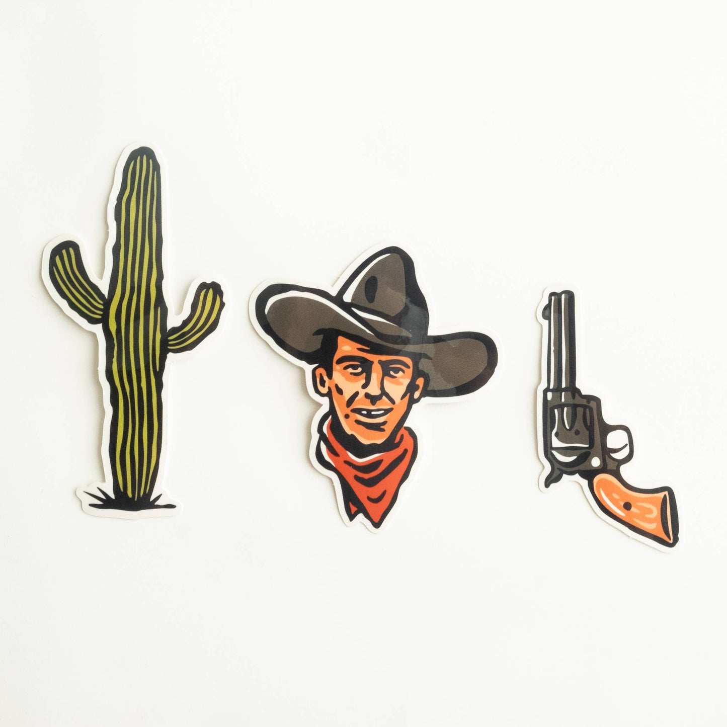 Old West Cowboy Vinyl Sticker Three-Pack - Western Theme