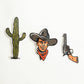 Old West Cowboy Vinyl Sticker Three-Pack - Western Theme