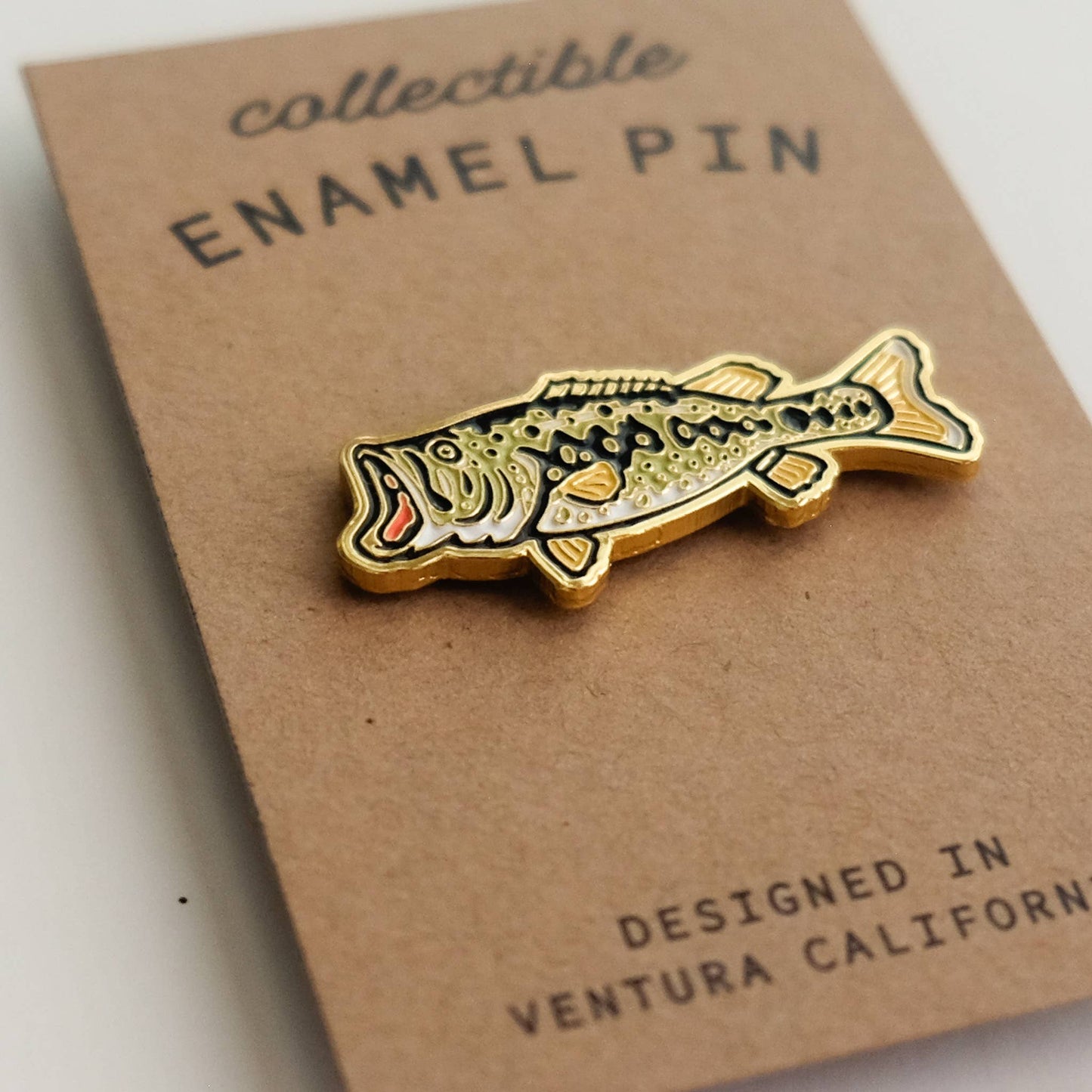 Largemouth Bass - Metallic Gold Enamel Pin