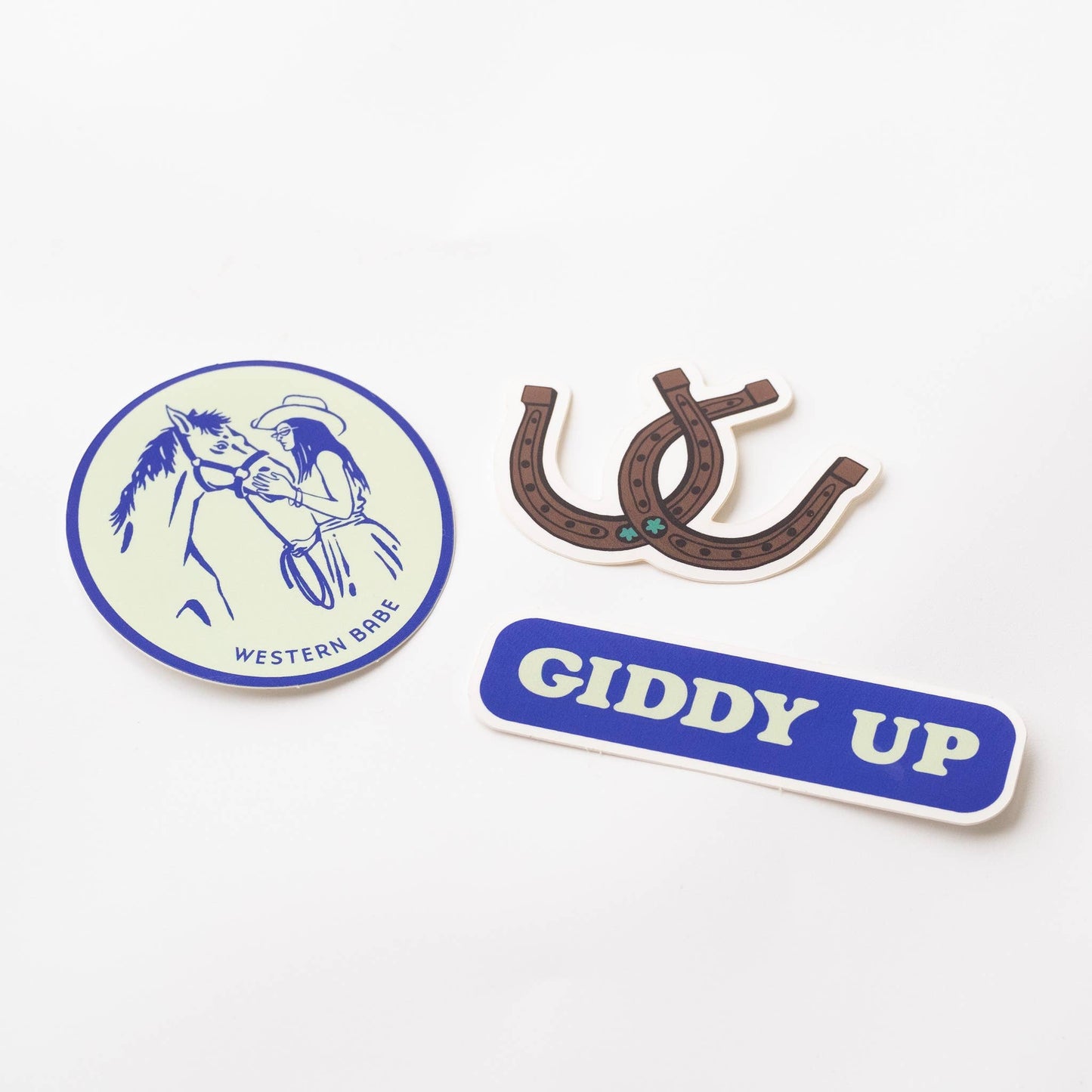 Giddy Up Vinyl Sticker Three-Pack - Cowgirl Theme