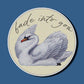 Vintage Style Swan "Fade Into You" Mazzy Star Circle Sticker