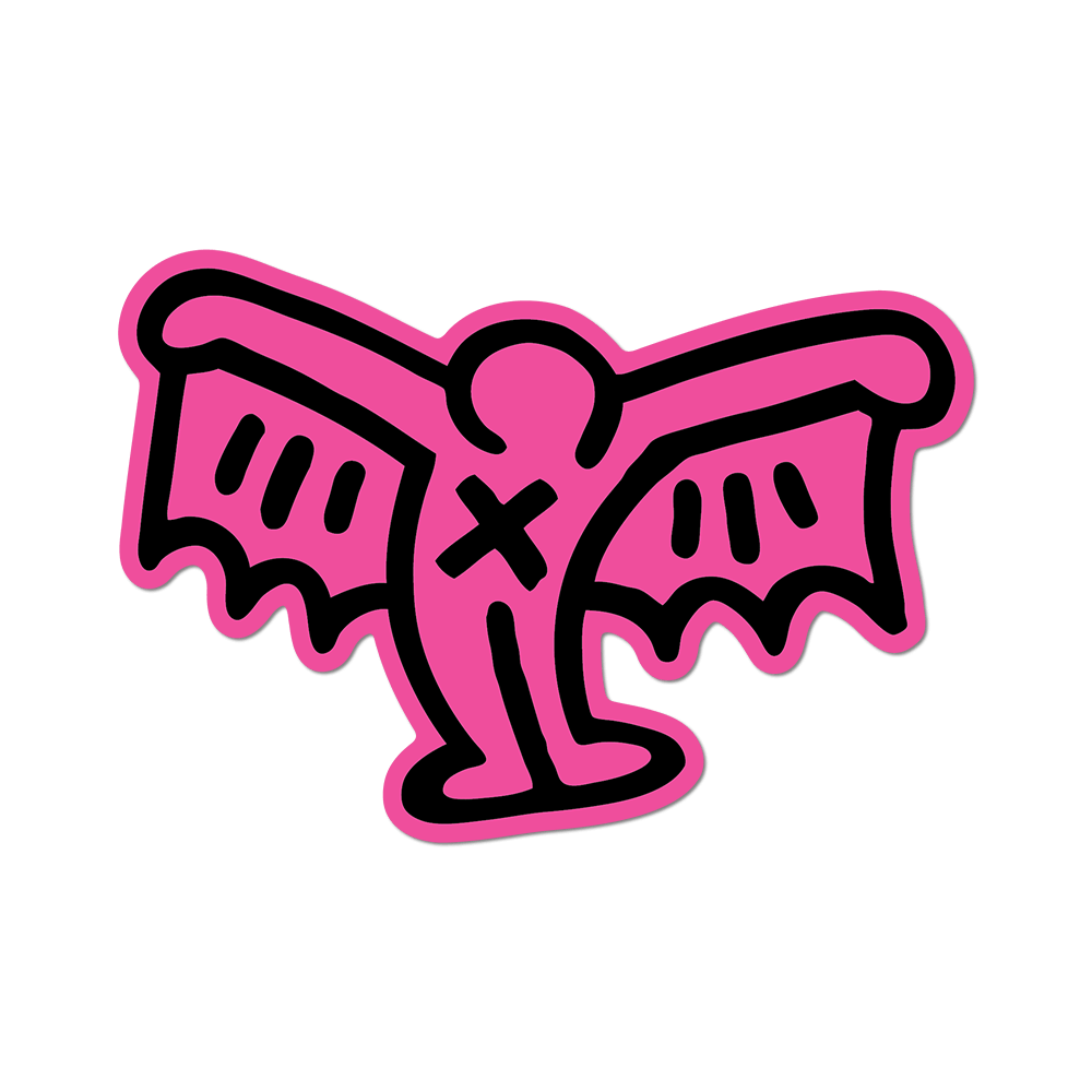 Pink Pop Shop Devil By Keith Haring - Die-Cut Sticker