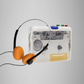Clear Cassette Walkman with Headphones