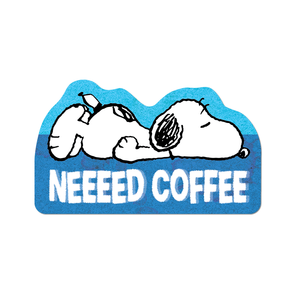 Need Coffee By Peanuts - Die-Cut Sticker (Summer, Cafe)