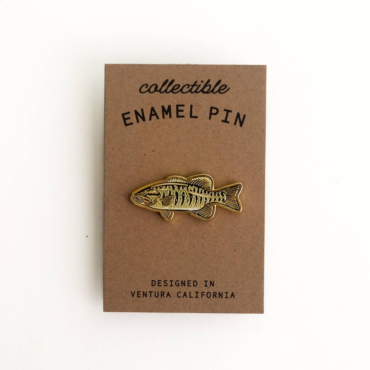 Smallmouth Bass - Metallic Gold Enamel Pin