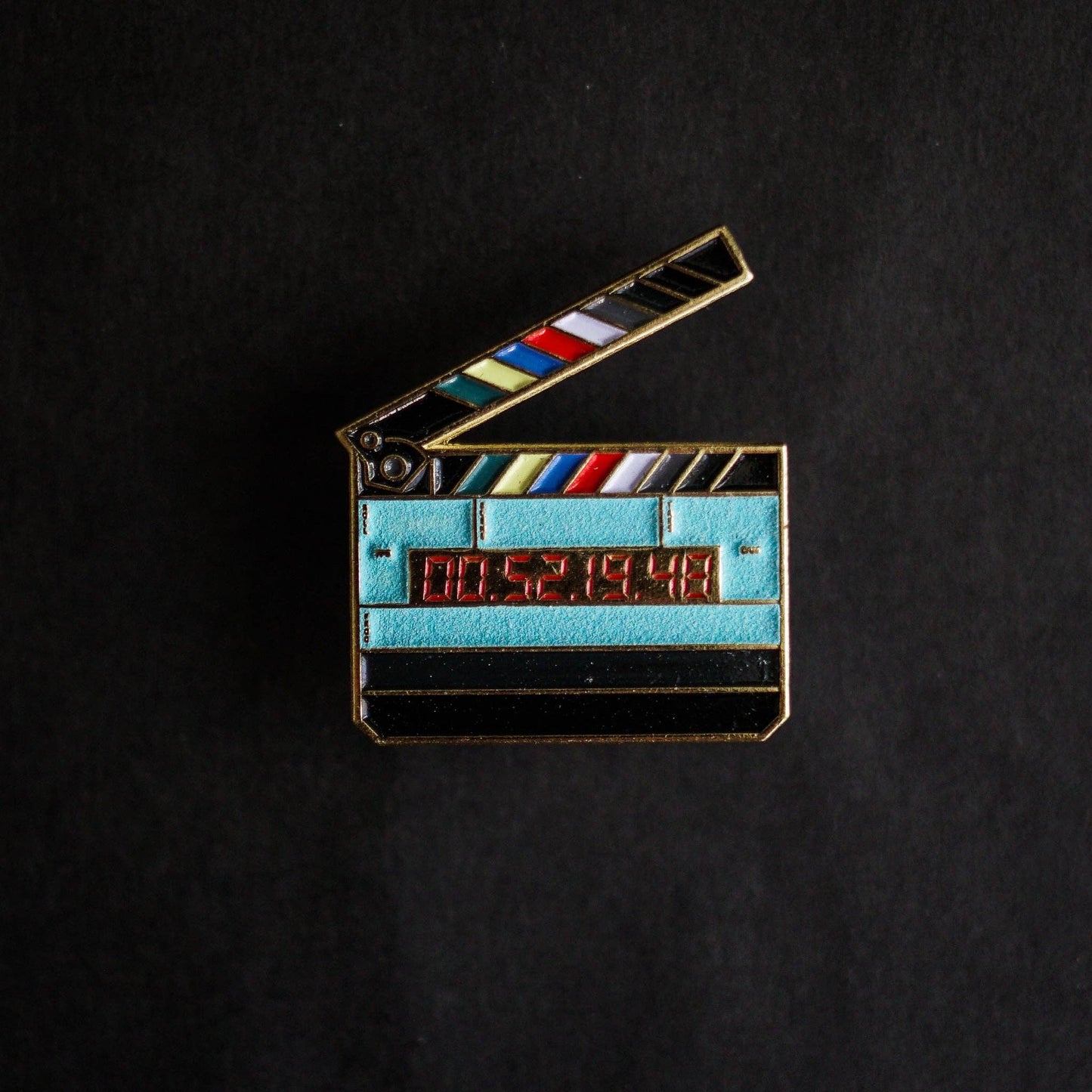 Glow in the Dark Movie Slate Clapper Enamel Pin