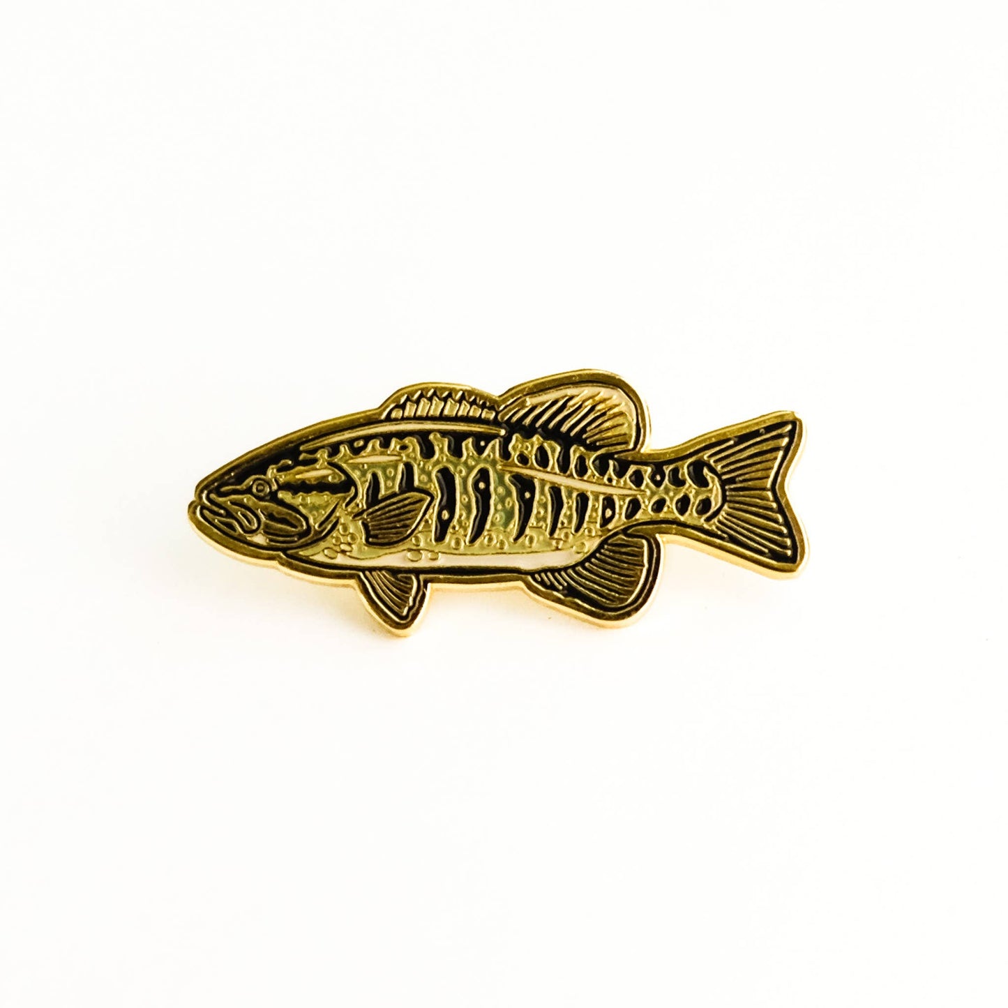 Smallmouth Bass - Metallic Gold Enamel Pin