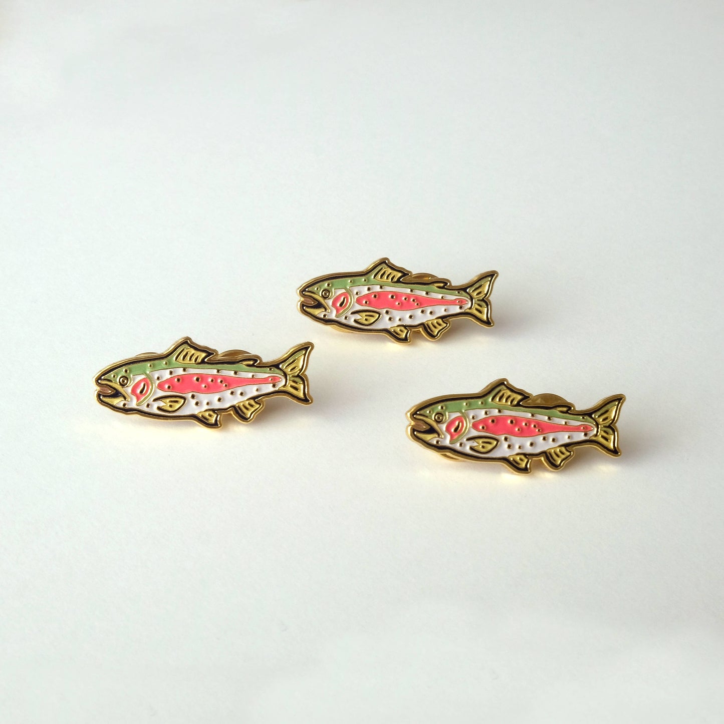 Rainbow Trout - Metallic Gold Enamel Pin