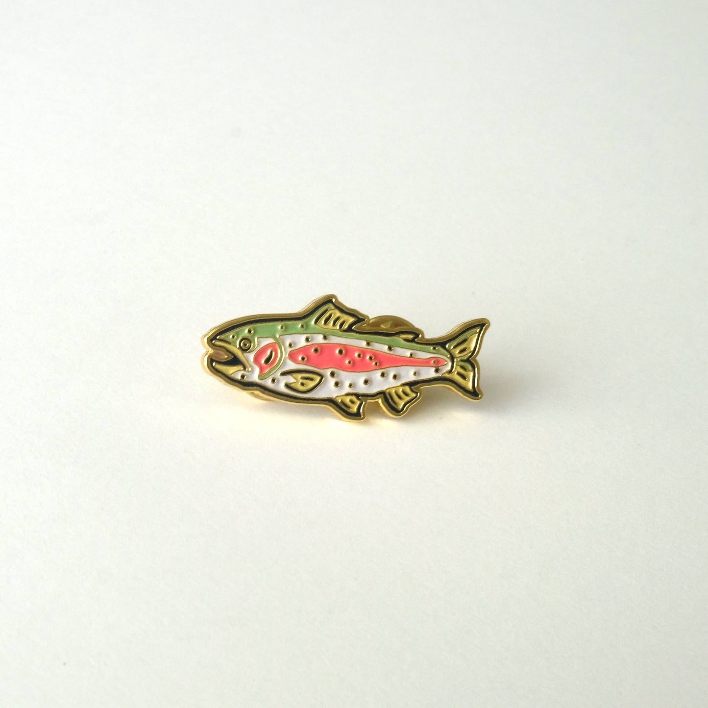 Rainbow Trout - Metallic Gold Enamel Pin