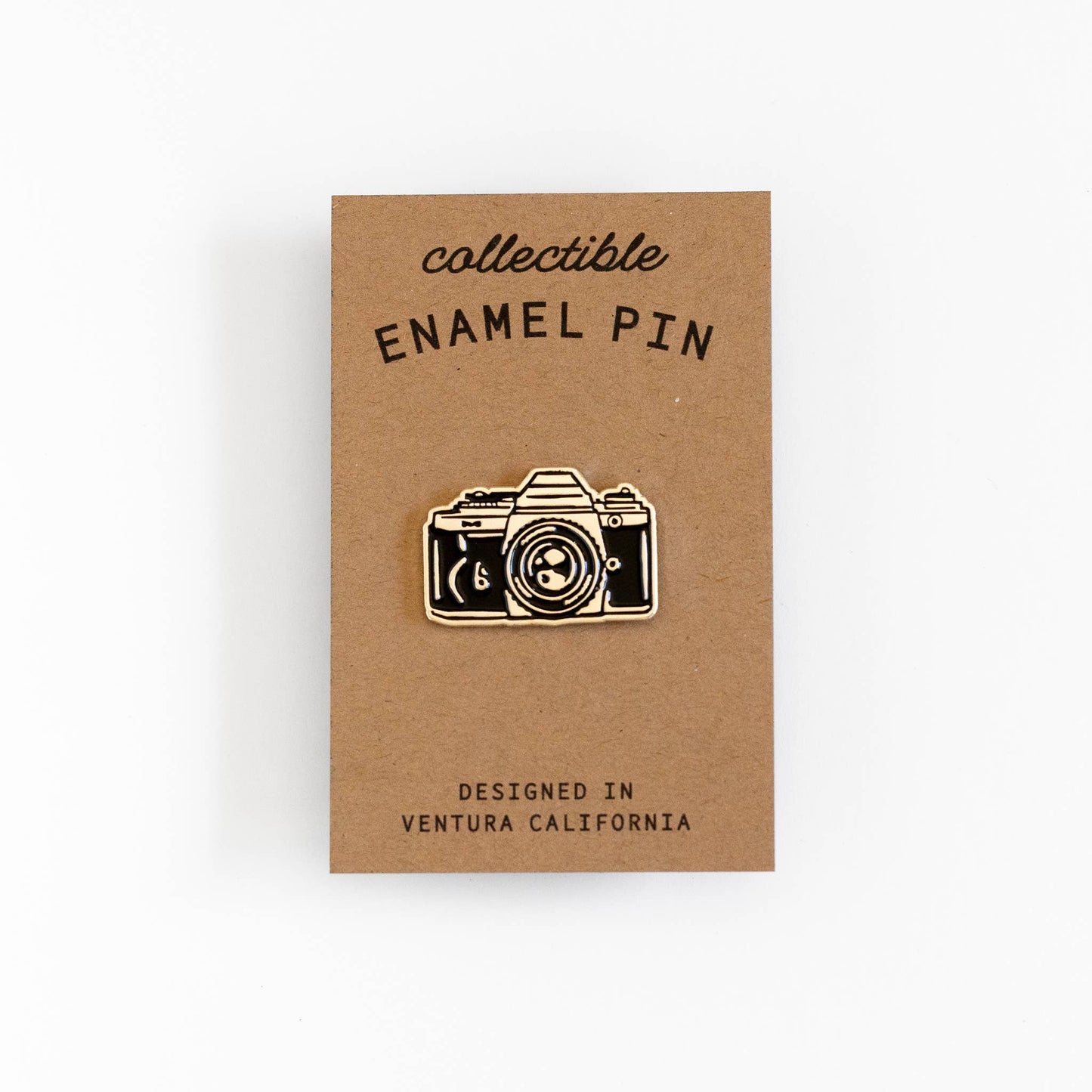 Film Camera Enamel Pin - Metallic Silver