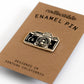 Film Camera Enamel Pin - Metallic Silver