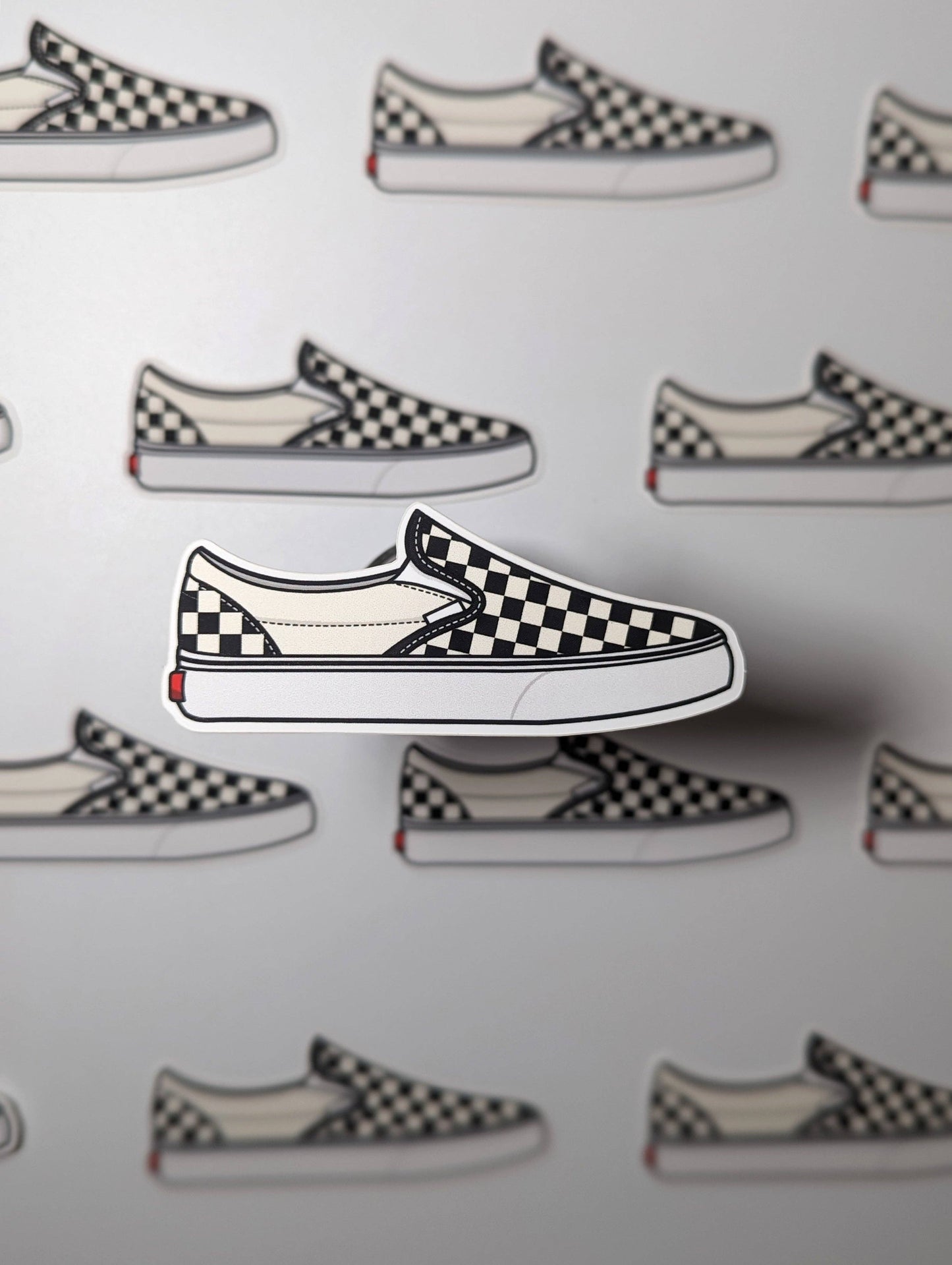 Checkered Slip-On Shoe Sticker