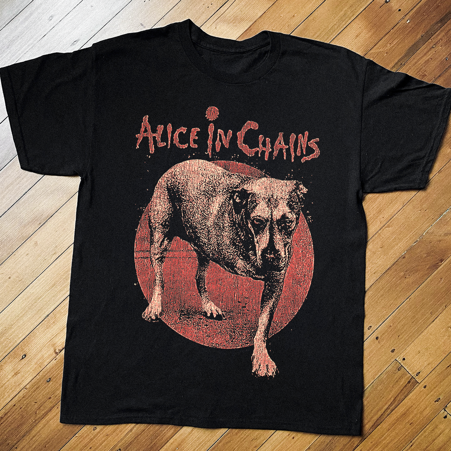 95 Alice In Chains Three Legged Dog Black T-Shirt